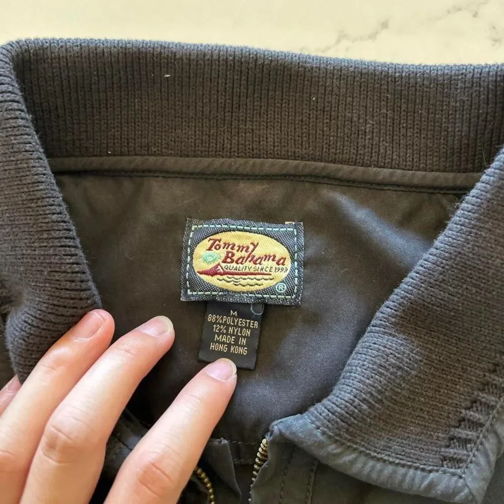 Authentic Vintage Tommy Bahama black quarter zip jacket